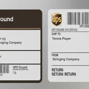Round Trip Shipping Labels-Racket Owner to Stringing Company and Stringing Company to Racket Owner
