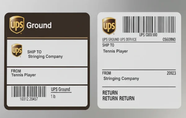 Round Trip Shipping Labels-Racket Owner to Stringing Company and Stringing Company to Racket Owner